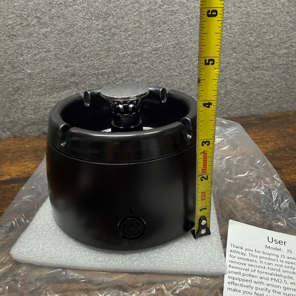 Electronic Smokeless Ashtray Air Purifier J5 Black Anion Filter Odor Remover USB - Picture 4 of 5